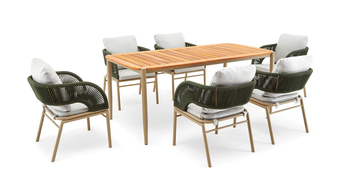 Záhradné sedenie OCEAN TABLE 190/90 set 6
